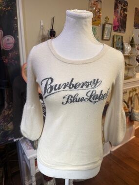 Cream Burberry Knit Sweater